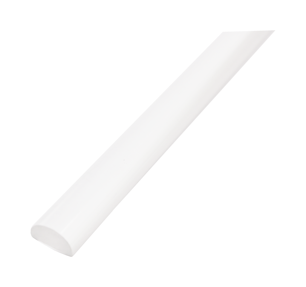 THA-95: 1/2" Clear Acrylic Half Round Shower Door Threshold, 95" lengt